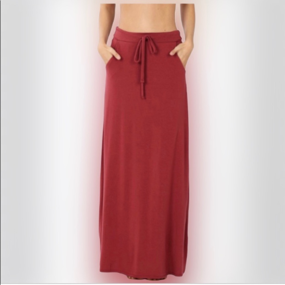Brick maxi skirt
